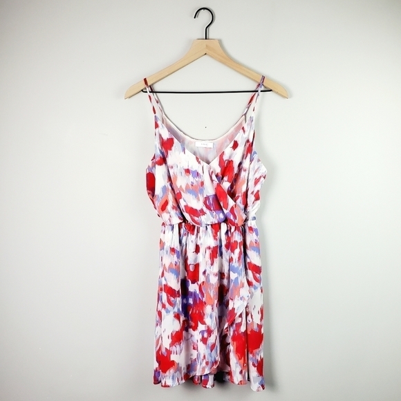 Lush Multicolor Strap Faux Wrap Dress Medium - Picture 1 of 7
